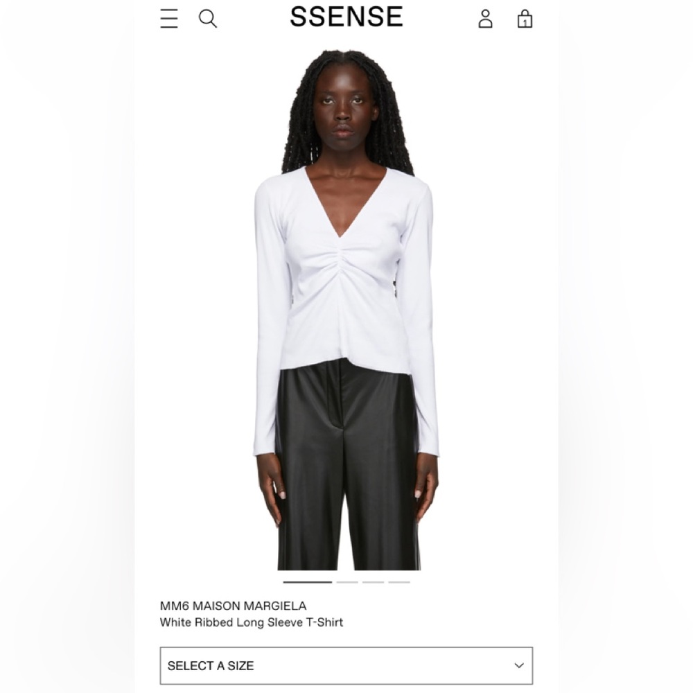 MM6 MAISON MARGIELA White Ribbed Long Sleeve T-Shirt